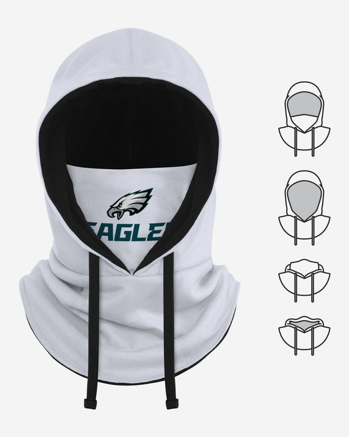 Philadelphia Eagles White Drawstring Hooded Gaiter FOCO - FOCO.com