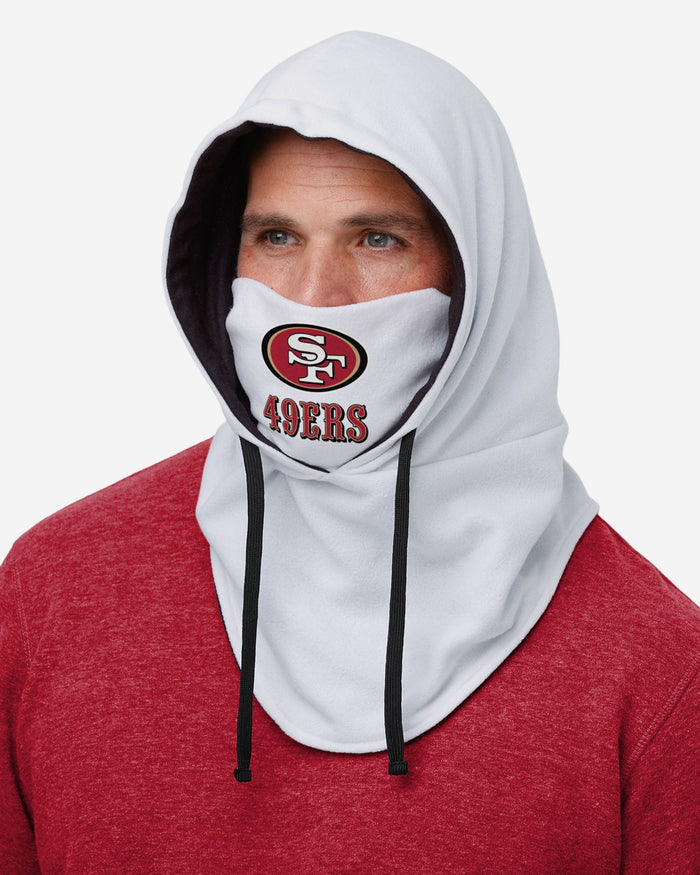 San Francisco 49ers White Drawstring Hooded Gaiter FOCO - FOCO.com