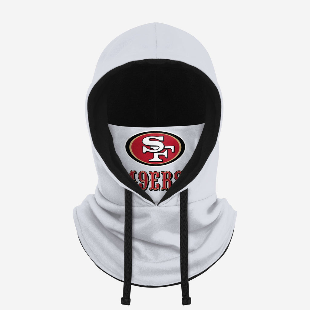 San Francisco 49ers White Drawstring Hooded Gaiter FOCO - FOCO.com