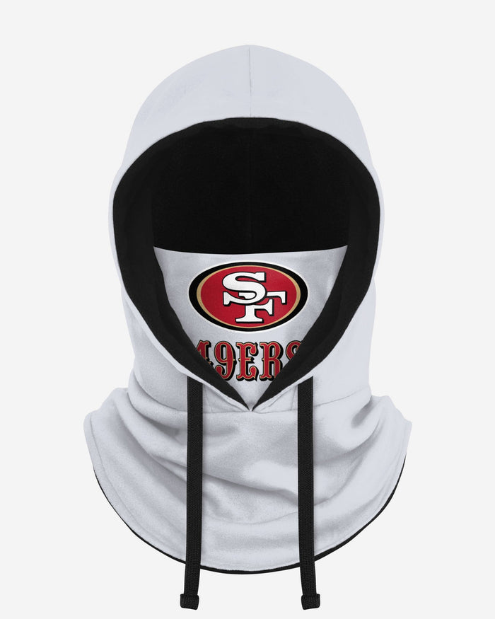 San Francisco 49ers White Drawstring Hooded Gaiter FOCO - FOCO.com