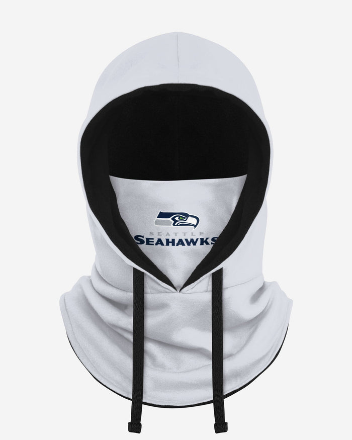 Seattle Seahawks White Drawstring Hooded Gaiter FOCO - FOCO.com