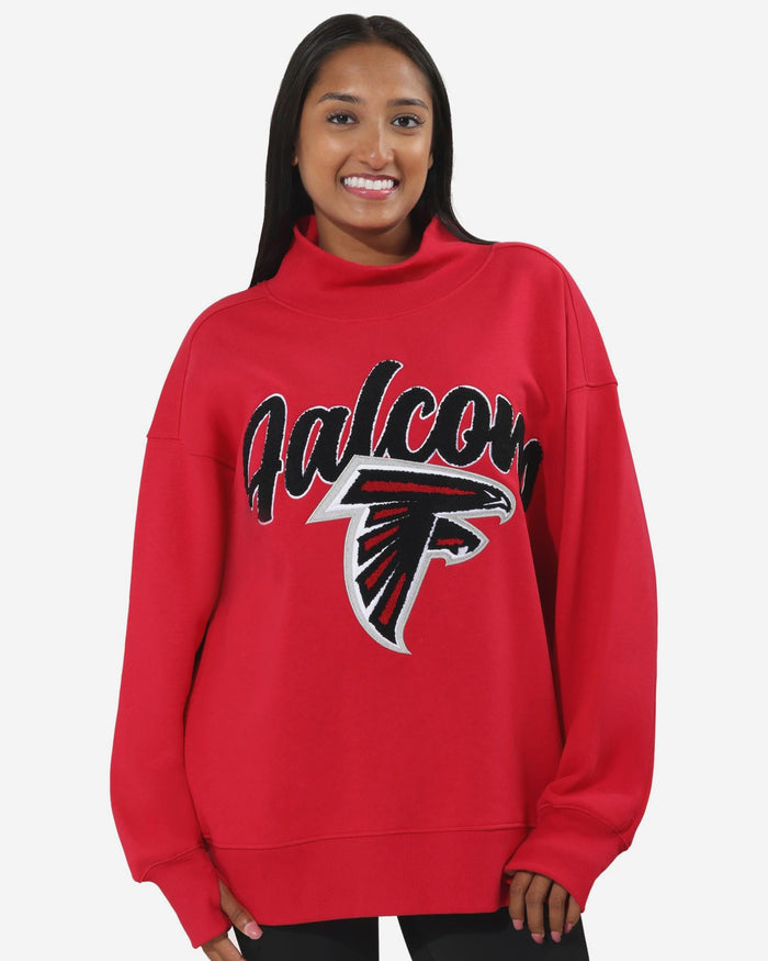 Atlanta Falcons Chenille Logo Oversized Mockneck Sweatshirt FOCO S - FOCO.com