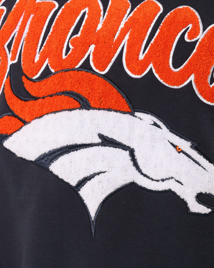Denver Broncos Chenille Logo Oversized Mockneck Sweatshirt FOCO S - FOCO.com