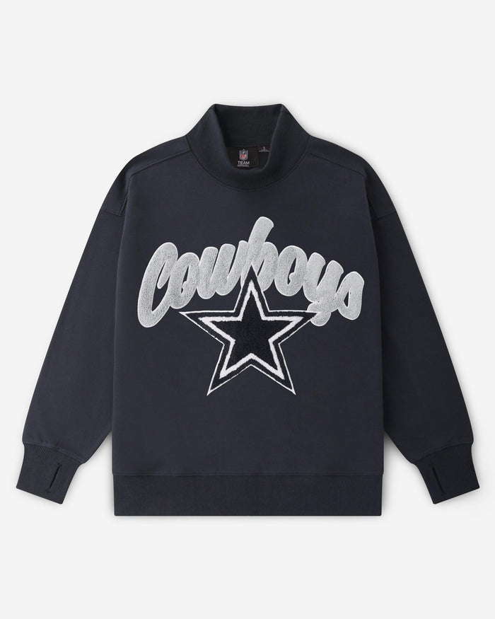 Dallas Cowboys Chenille Logo Oversized Mockneck Sweatshirt FOCO S - FOCO.com