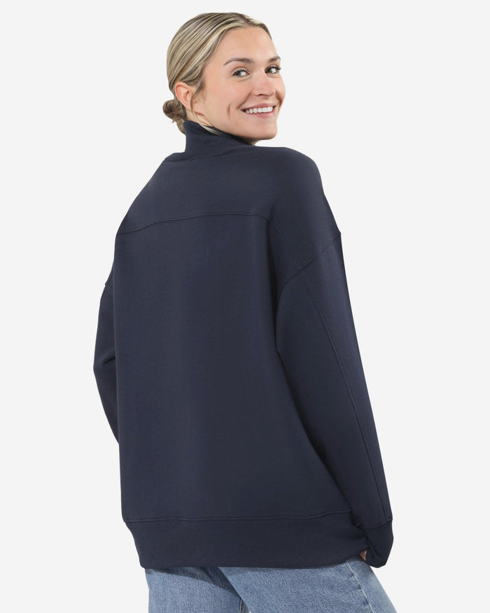 New England Patriots Chenille Logo Oversized Mockneck Sweatshirt FOCO S - FOCO.com