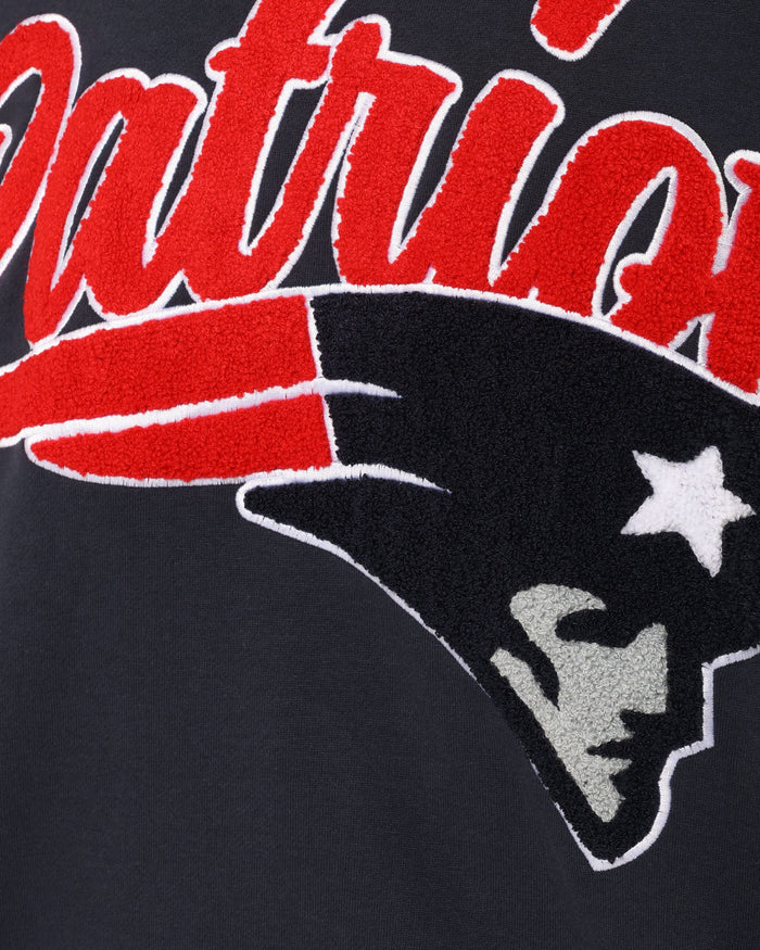 New England Patriots Chenille Logo Oversized Mockneck Sweatshirt FOCO S - FOCO.com
