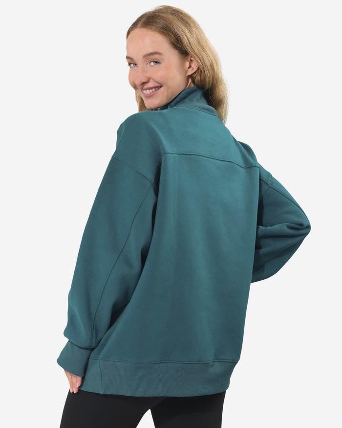 Philadelphia Eagles Chenille Logo Oversized Mockneck Sweatshirt FOCO S - FOCO.com