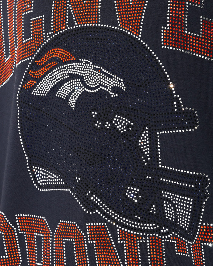 Denver Broncos Rhinestone Logo Mock Neck Oversized Sweater FOCO S - FOCO.com