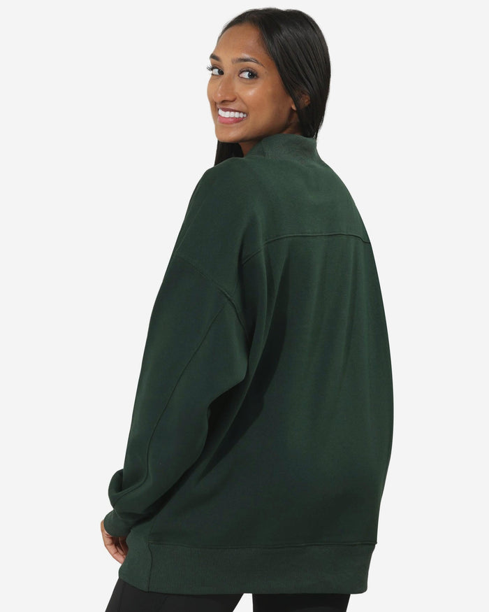 Green Bay Packers Rhinestone Logo Mock Neck Oversized Sweater FOCO S - FOCO.com