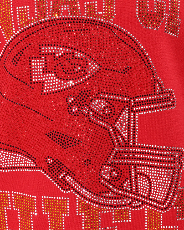 Kansas City Chiefs Rhinestone Logo Mock Neck Oversized Sweater FOCO S - FOCO.com