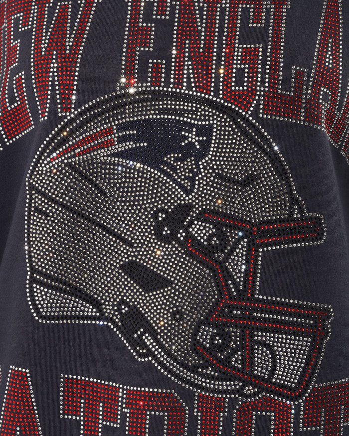 New England Patriots Rhinestone Logo Mock Neck Oversized Sweater FOCO S - FOCO.com
