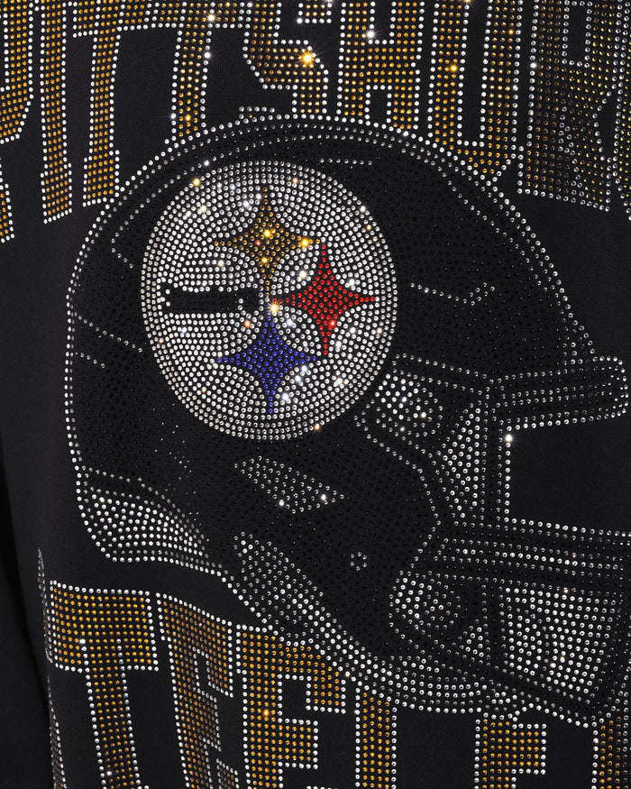 Pittsburgh Steelers Rhinestone Logo Mock Neck Oversized Sweater FOCO S - FOCO.com