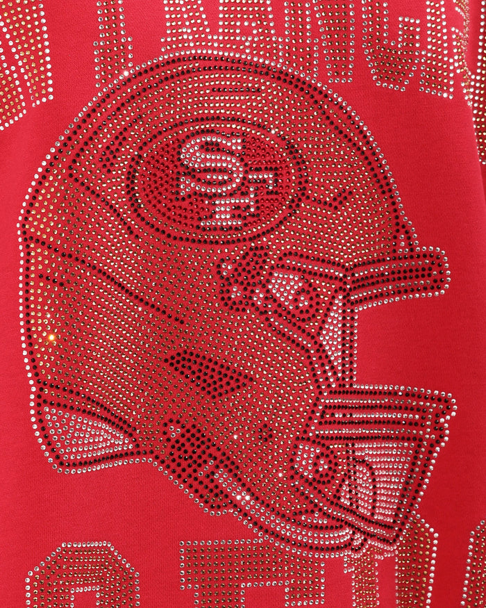 San Francisco 49ers Rhinestone Logo Mock Neck Oversized Sweater FOCO S - FOCO.com