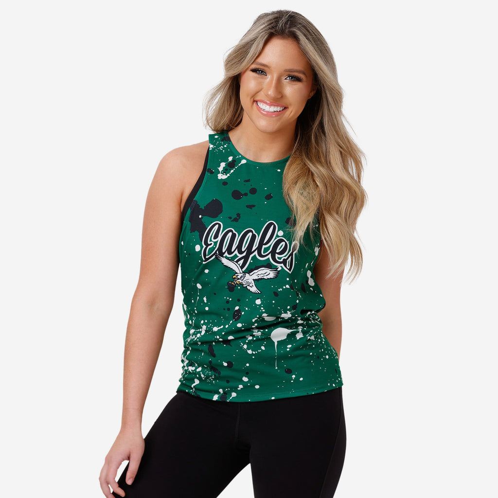 Philadelphia Eagles Kelly Green Paint Splatter Tie-Breaker Sleeveless Top FOCO S - FOCO.com