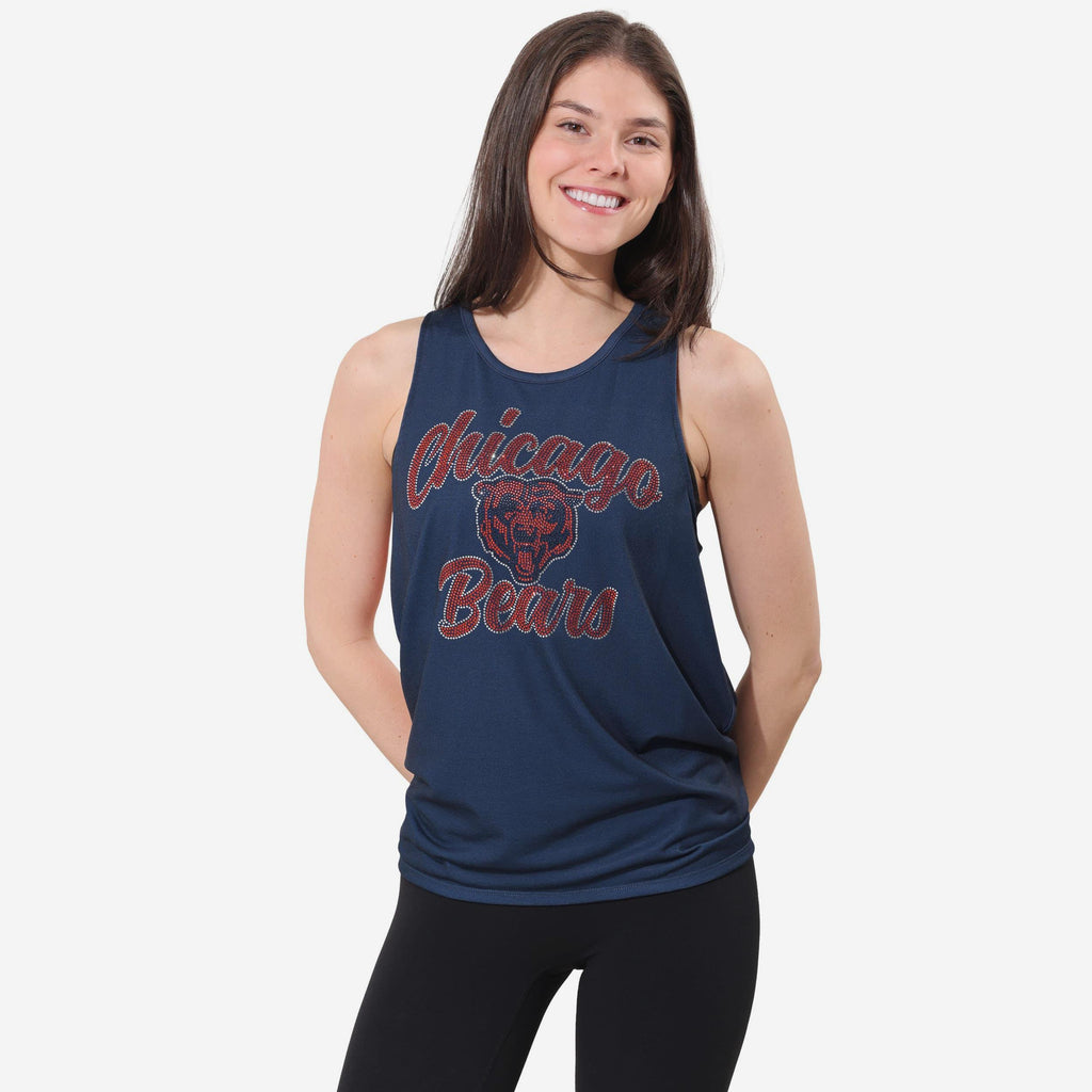Chicago Bears Rhinestone Tie-Breaker Sleeveless Top FOCO S - FOCO.com