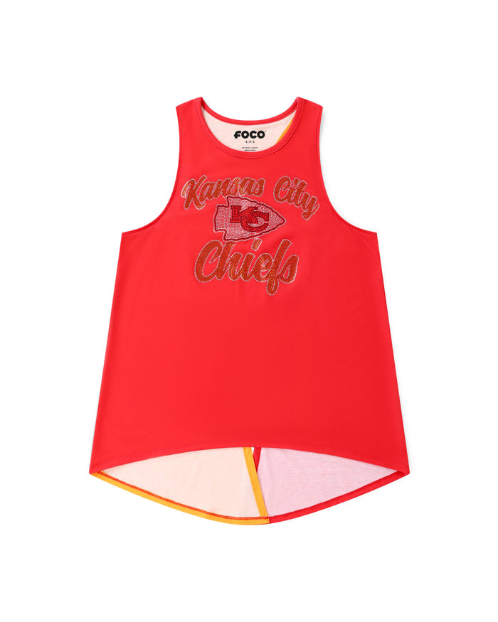 Kansas City Chiefs Rhinestone Tie-Breaker Sleeveless Top