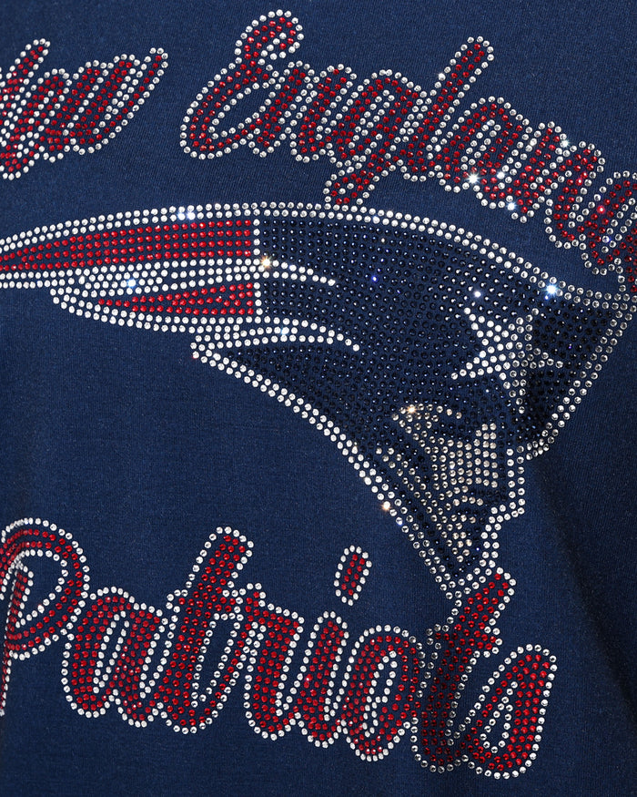 New England Patriots Rhinestone Tie-Breaker Sleeveless Top
