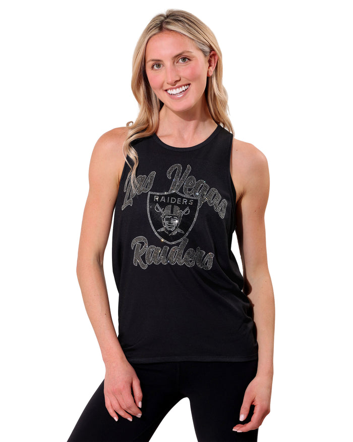 Las Vegas Raiders Rhinestone Tie-Breaker Sleeveless Top