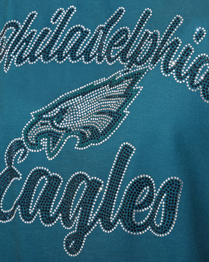 Philadelphia Eagles Rhinestone Tie-Breaker Sleeveless Top