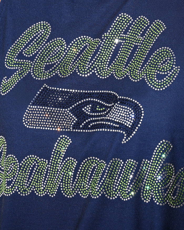 Seattle Seahawks Rhinestone Tie-Breaker Sleeveless Top