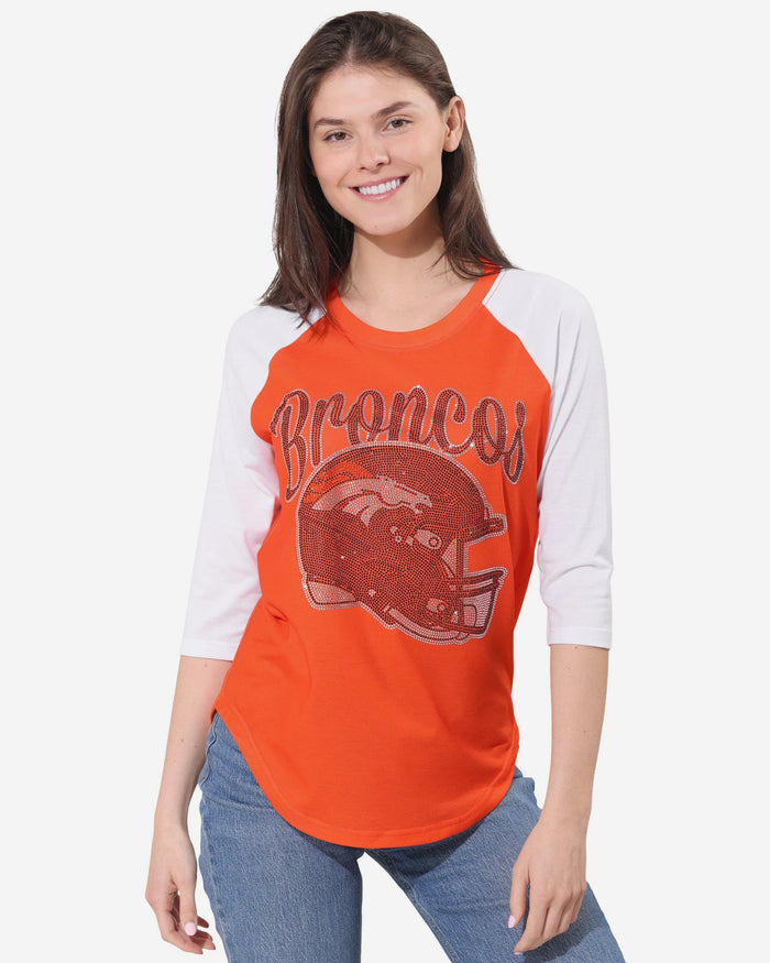 Denver Broncos Rhinestone Raglan T-Shirt FOCO S - FOCO.com
