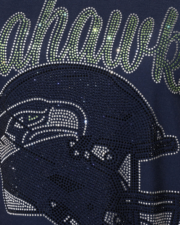 Seattle Seahawks Rhinestone Raglan T-Shirt FOCO S - FOCO.com