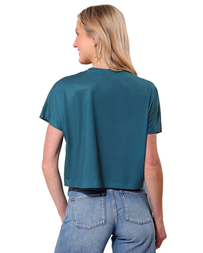 Philadelphia Eagles Big Wordmark Rhinestone Crop Top FOCO S - FOCO.com