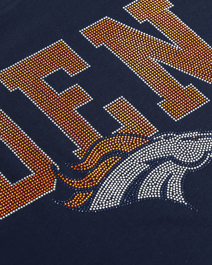 Denver Broncos Womens Rhinestone Logo Crop Top FOCO S - FOCO.com