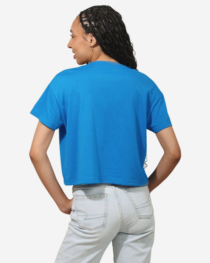 Detroit Lions Womens Rhinestone Logo Crop Top FOCO S - FOCO.com