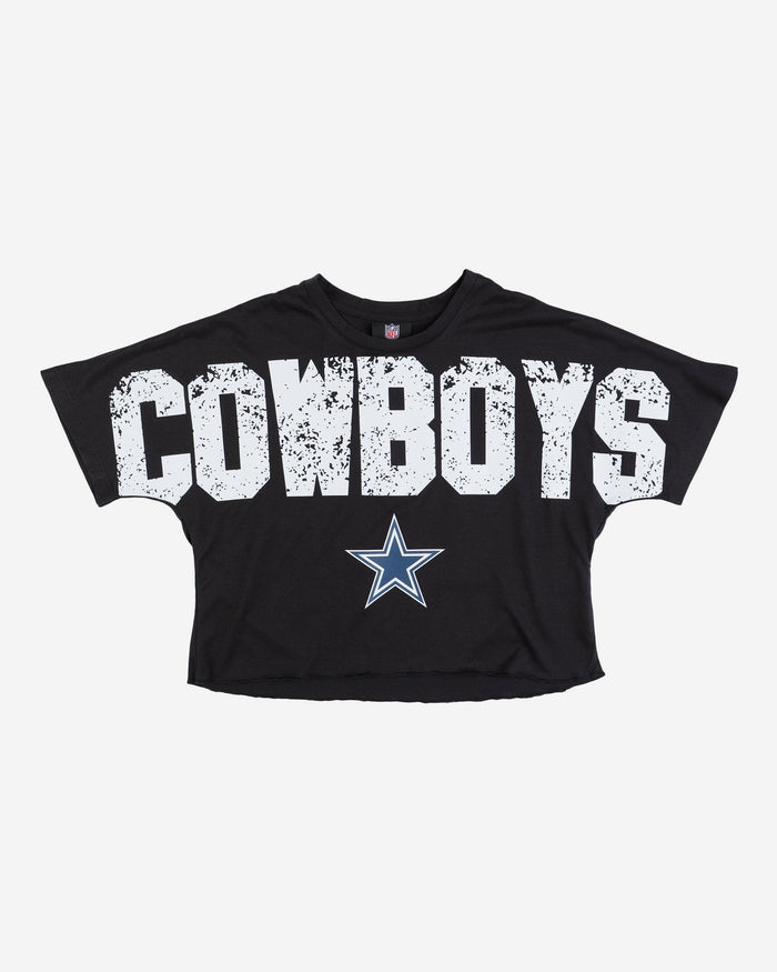 Dallas Cowboys Womens Distressed Wordmark Crop Top FOCO - FOCO.com