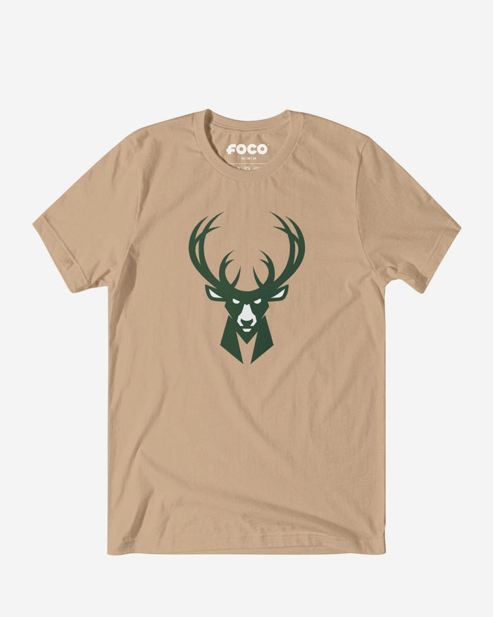 Milwaukee Bucks Primary Logo T-Shirt FOCO Tan S - FOCO.com