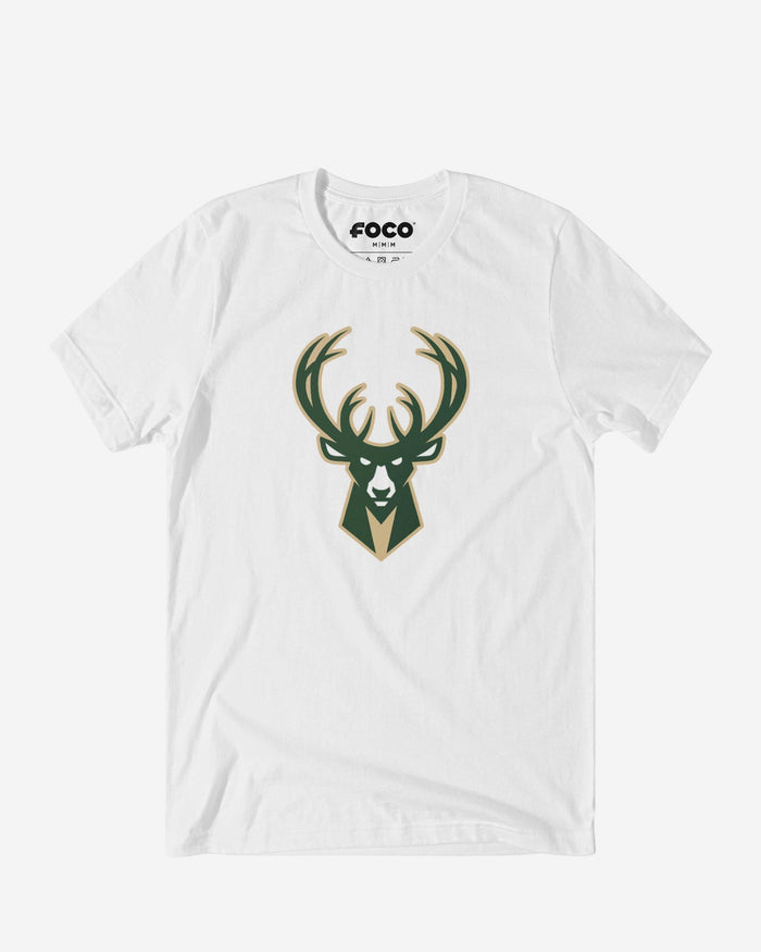 Milwaukee Bucks Primary Logo T-Shirt FOCO White S - FOCO.com