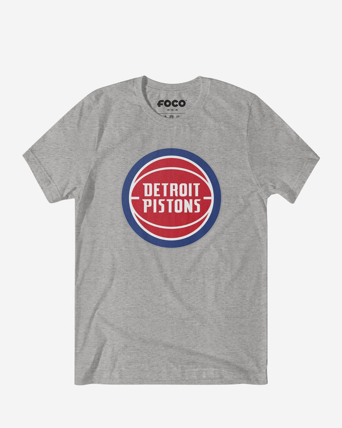 Detroit Pistons Primary Logo T-Shirt FOCO Athletic Heather S - FOCO.com