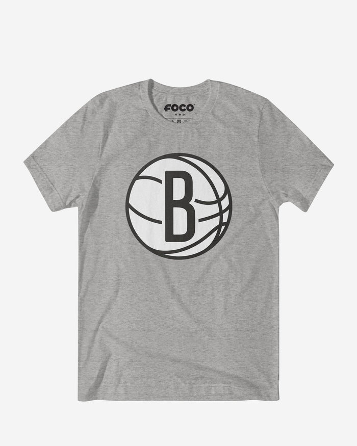 Brooklyn Nets Primary Logo T-Shirt FOCO Athletic Heather S - FOCO.com