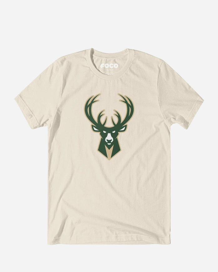 Milwaukee Bucks Primary Logo T-Shirt FOCO Natural S - FOCO.com
