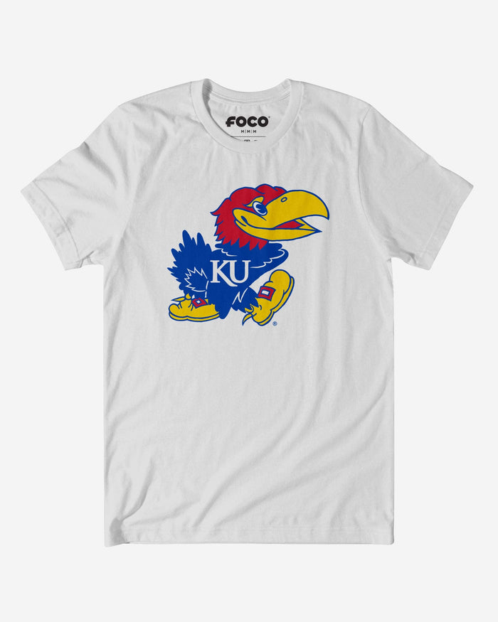 Kansas Jayhawks Primary Logo T-Shirt FOCO White S - FOCO.com