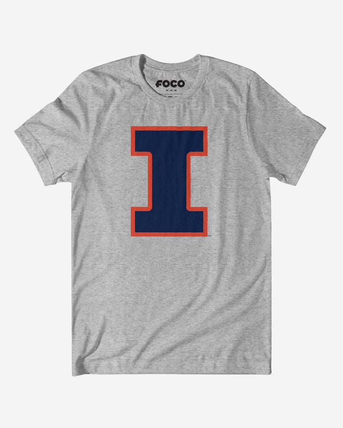 Illinois Fighting Illini Primary Logo T-Shirt FOCO Athletic Heather S - FOCO.com