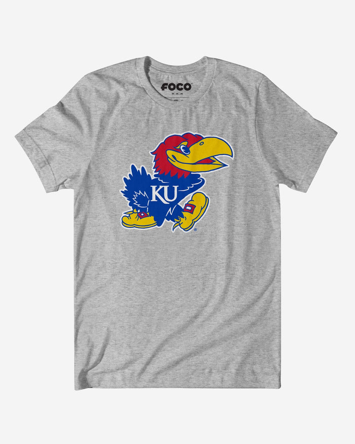 Kansas Jayhawks Primary Logo T-Shirt FOCO Athletic Heather S - FOCO.com