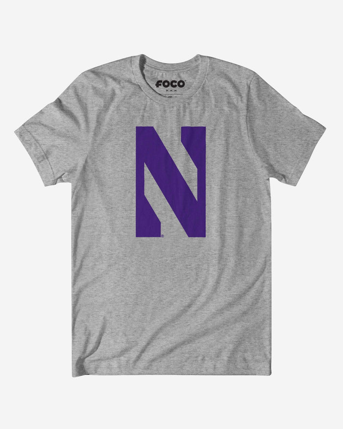 Northwestern Wildcats Primary Logo T-Shirt FOCO Athletic Heather S - FOCO.com