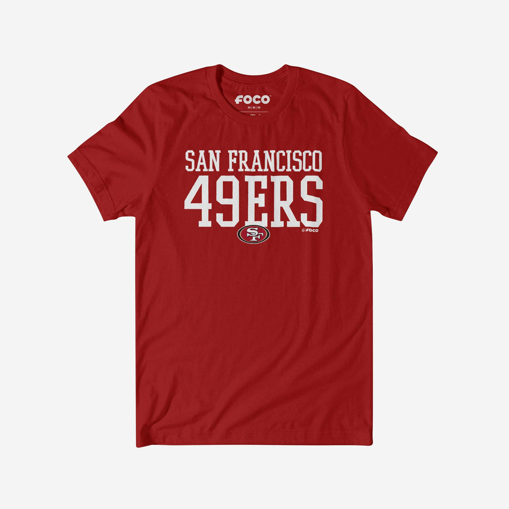 San Francisco 49ers Bold Wordmark T-Shirt FOCO Canvas Red S - FOCO.com