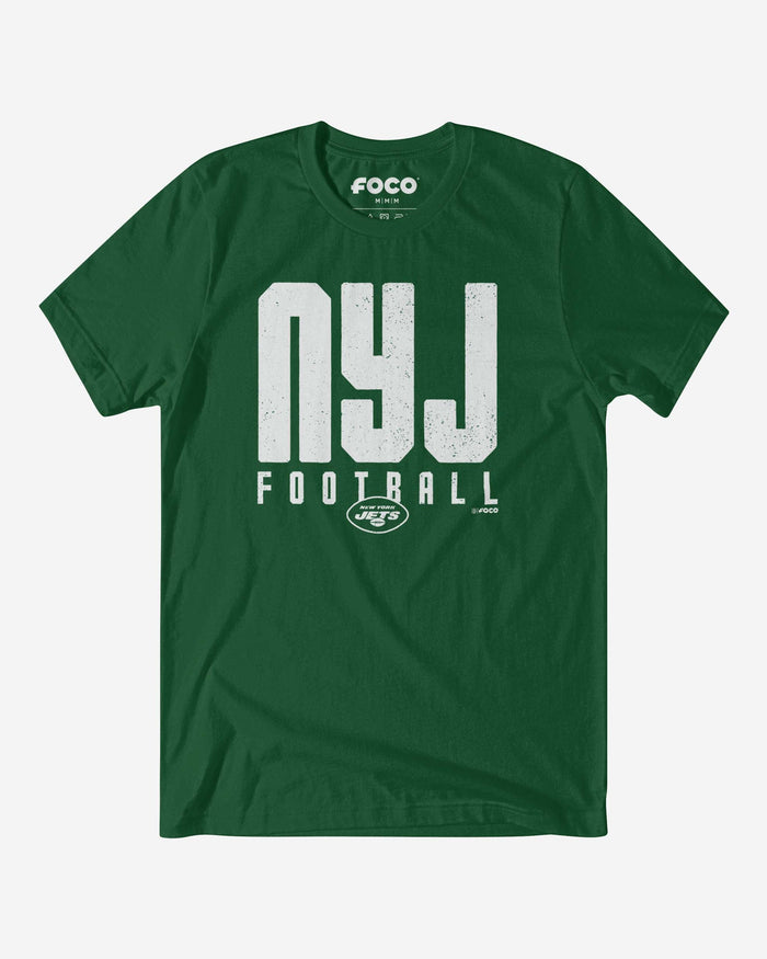 New York Jets City Initial Wordmark T-Shirt FOCO S - FOCO.com