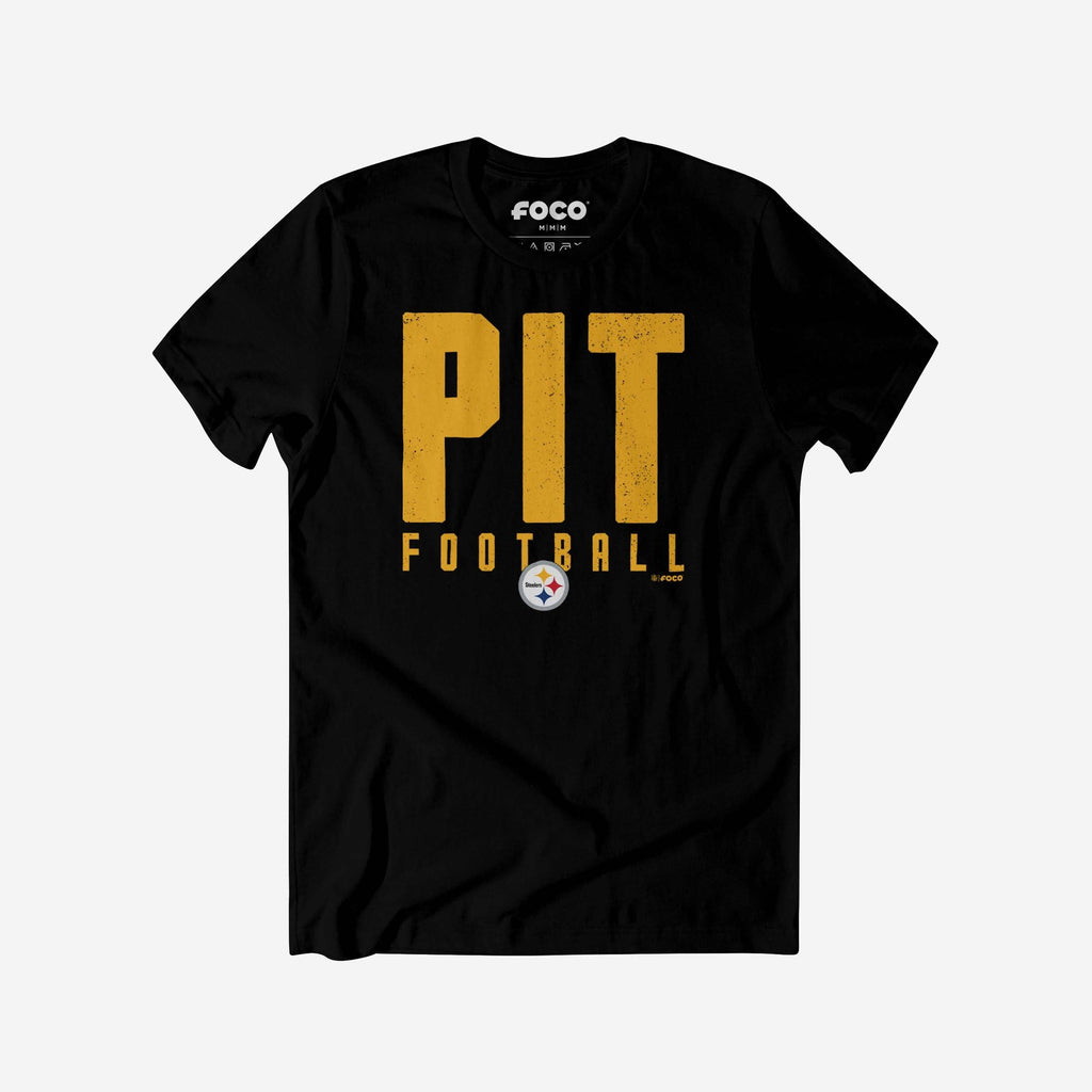 Pittsburgh Steelers City Initial Wordmark T-Shirt FOCO S - FOCO.com