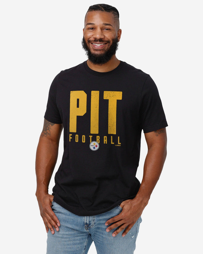 Pittsburgh Steelers City Initial Wordmark T-Shirt FOCO - FOCO.com