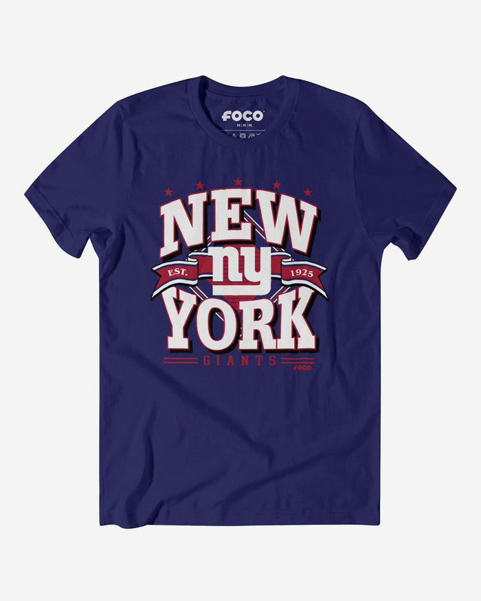 New York Giants Established Banner T-Shirt FOCO Team Navy S - FOCO.com