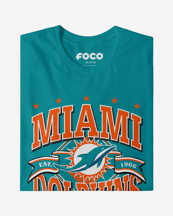 Miami Dolphins Established Banner T-Shirt FOCO - FOCO.com