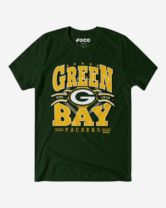 Green Bay Packers Established Banner T-Shirt FOCO Forest S - FOCO.com