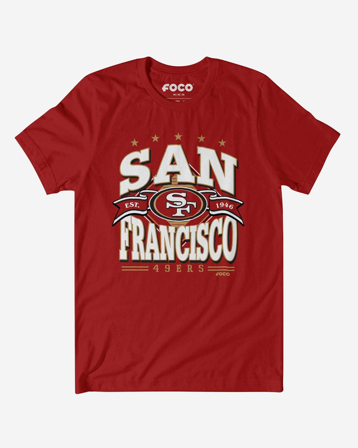 San Francisco 49ers Established Banner T-Shirt FOCO Canvas Red S - FOCO.com