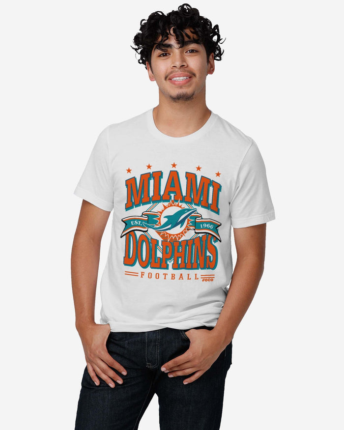 Miami Dolphins Established Banner T-Shirt FOCO - FOCO.com