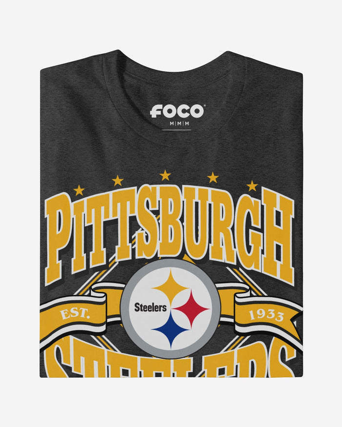 Pittsburgh Steelers Established Banner T-Shirt FOCO - FOCO.com