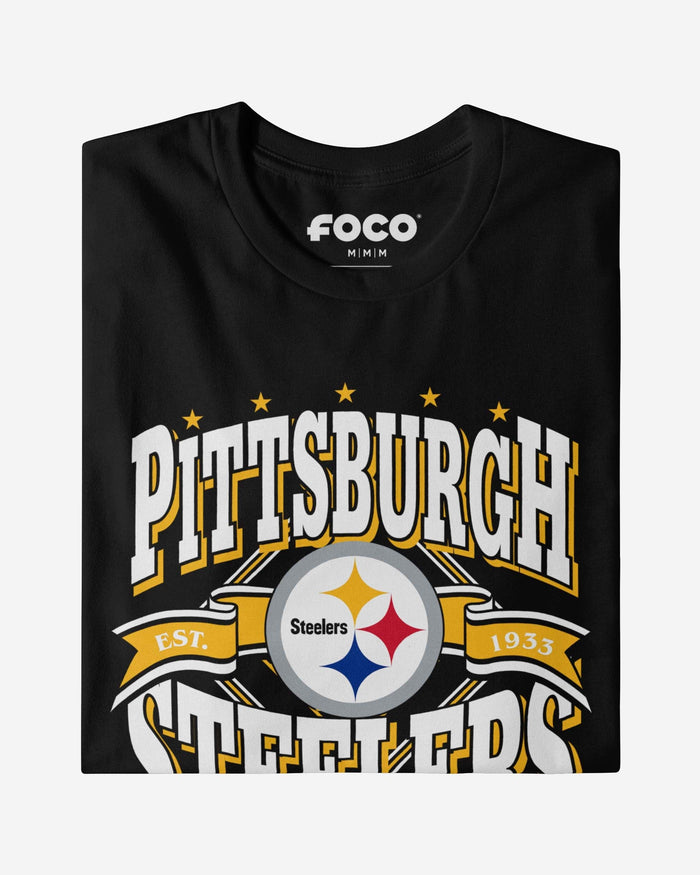 Pittsburgh Steelers Established Banner T-Shirt FOCO - FOCO.com